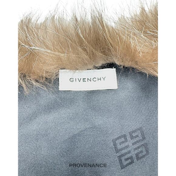 🔴 Givenchy Fur Shawl Scarf - Cream Brown Fox - Picture 9 of 10